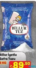 BİLLUR İYOTLU SOFRA TUZU 3 KG fiyat ve kampanya bilgisi